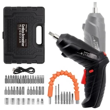 Cordless Electric Screwdriver, Charging 2-3hours, 47 pcs Accessories Small Dr...