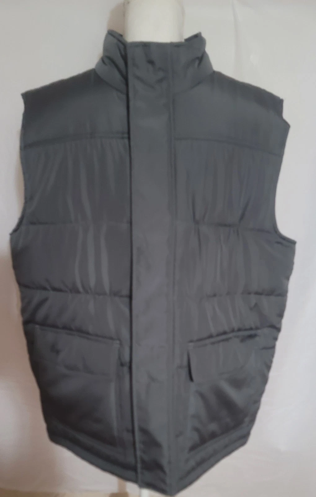 Van Heusen Puffer Vest Men's Large Gray Insulated Vest Jacket