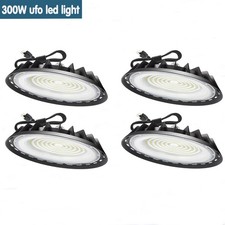 4 Pack 300W UFO Led High Bay Light Warehouse Factory Commercial Industrial Light