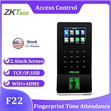 ZKTeco F22 Wifi+ADMS TCP/IP Fingerprint Access Control Time Attendance System US