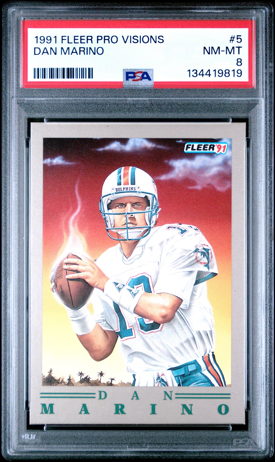 1991 FLEER PRO-VISIONS #5 DAN MARINO PSA 8