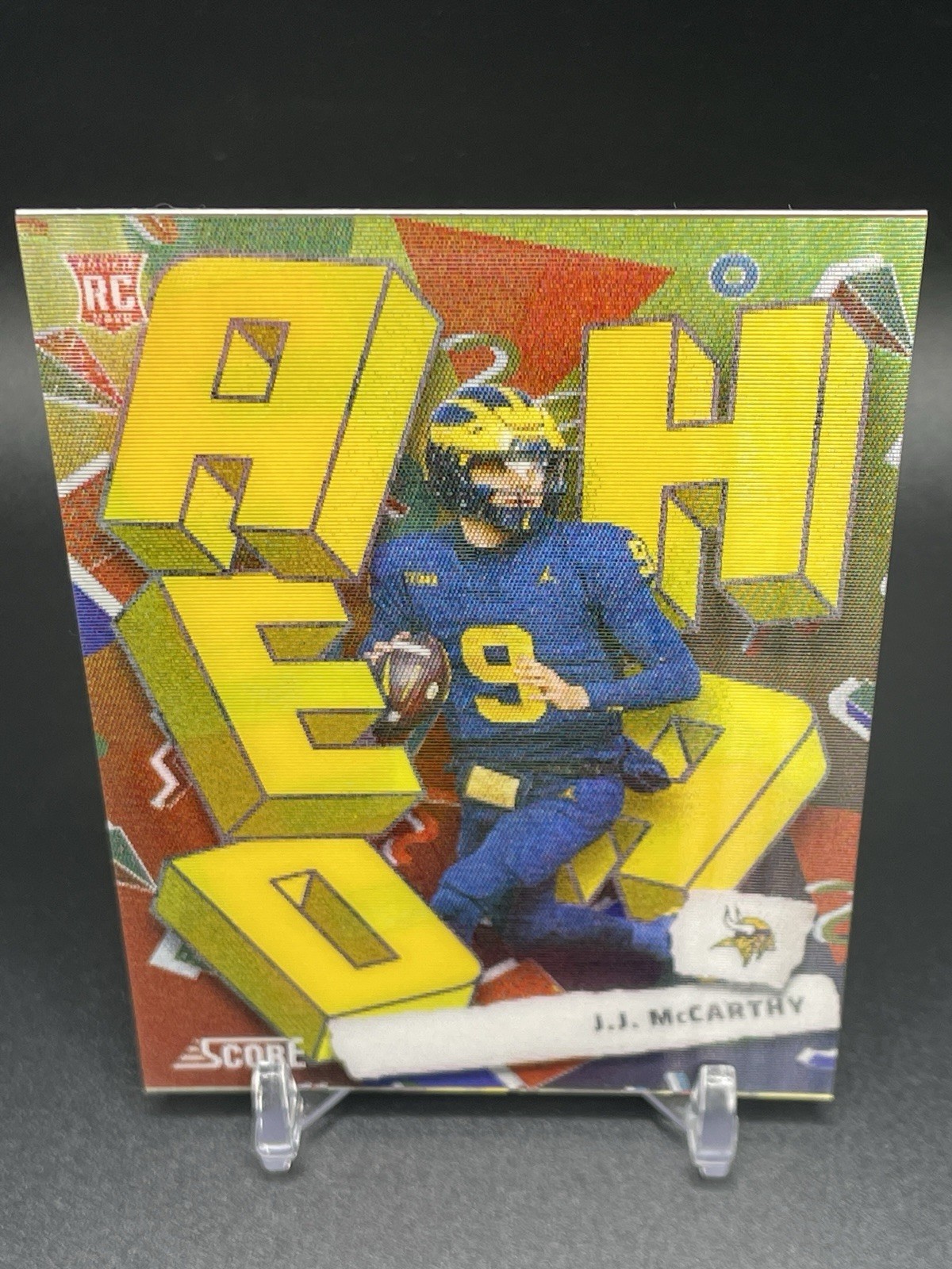2024 J.J. McCarthy Rookie RC Score Step Ahead Lenticular! Vikings