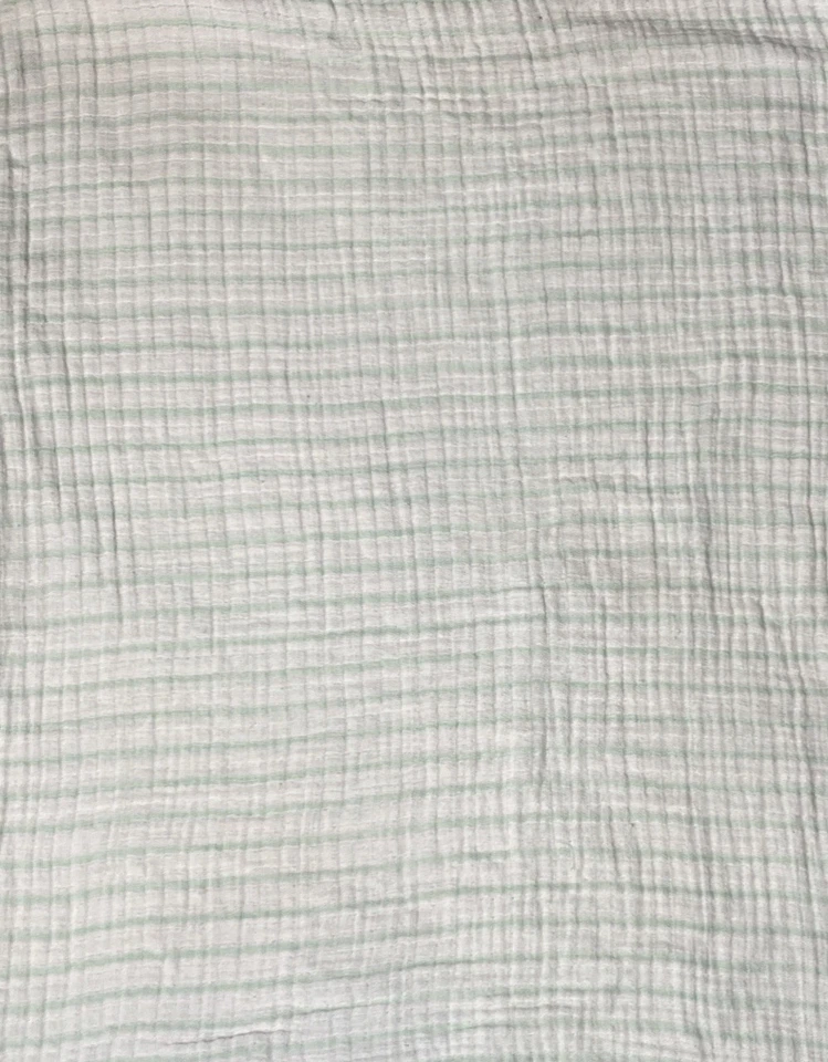 Manta para bebé Aden + Anais blanca menta verde aguamarina rayas algodón muselina envoltura Foto 4 de 4