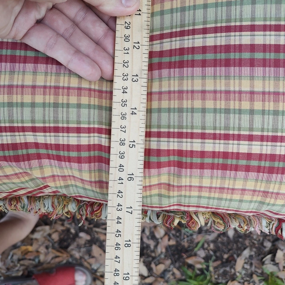 Almohada de plumas de plumón personalizada tapicería a cuadros con flecos decoración del hogar 18" 2 caras Foto 4 de 4