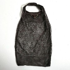 super rare Prada hand bag fishnet black gold From Japan