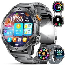 Military Smart Watches for Men(3 Bands),1000mAh/1.75" HD Large Screen Smartwa...