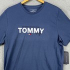 Tommy Hilfiger Mens T-Shirt Medium Blue Crewneck Casual Short Sleeve Tee NEW