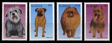 Dandie Dinmont Terrier Bullmastiff Pomeranian DOG STAMP SET x 4 St Vincent 1998