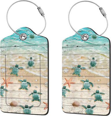 2 Pcs Luggage Tags for Suitcase, Cute Unique PU Leather Travel Bag Tag with Priv