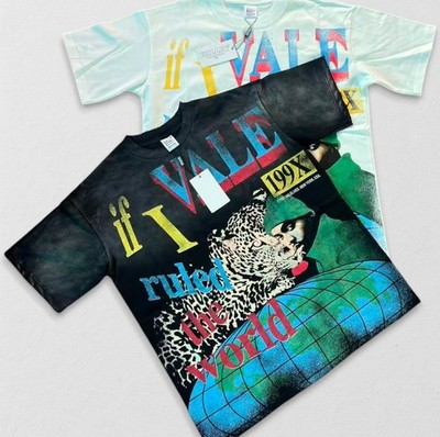 NEW Vale Forever ''Rule Da World'' Black/White Distressed High-Quality Cotton S-XL