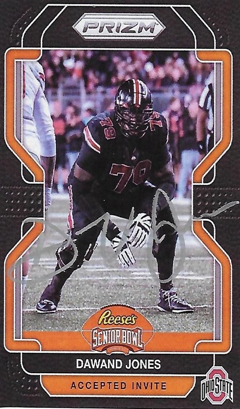 2023 SENIOR BOWL OHIO STATE DAWAND JONES CLEVELAND BROWNS ROOKIE AUTO 
