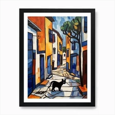 Painting Of Buenos With A Cat 3 In  Framed Wall Art Poster Canvas Print Picture