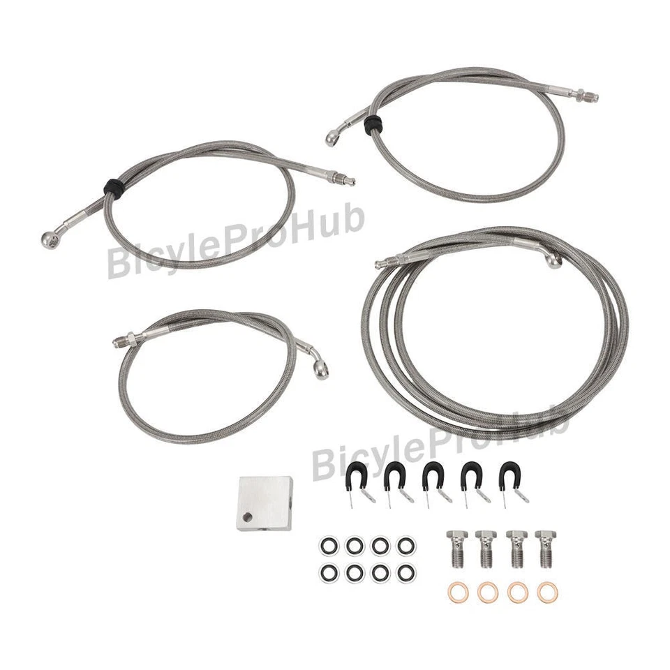 Manguera de freno delantera trenzada para Arctic Cat 400 450 500 550 650 700 1000 XT TRV Foto 3 de 4