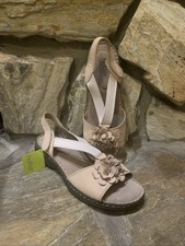 Hotter Women's Slip-On Sandals Women's 9 Molly Strappy Ivory Suede Comfort