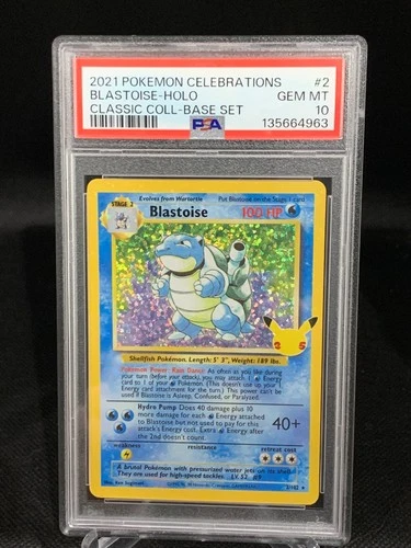 Blastoise Holo PSA 10 Pokemon Celebrations Classic Collection 2/102