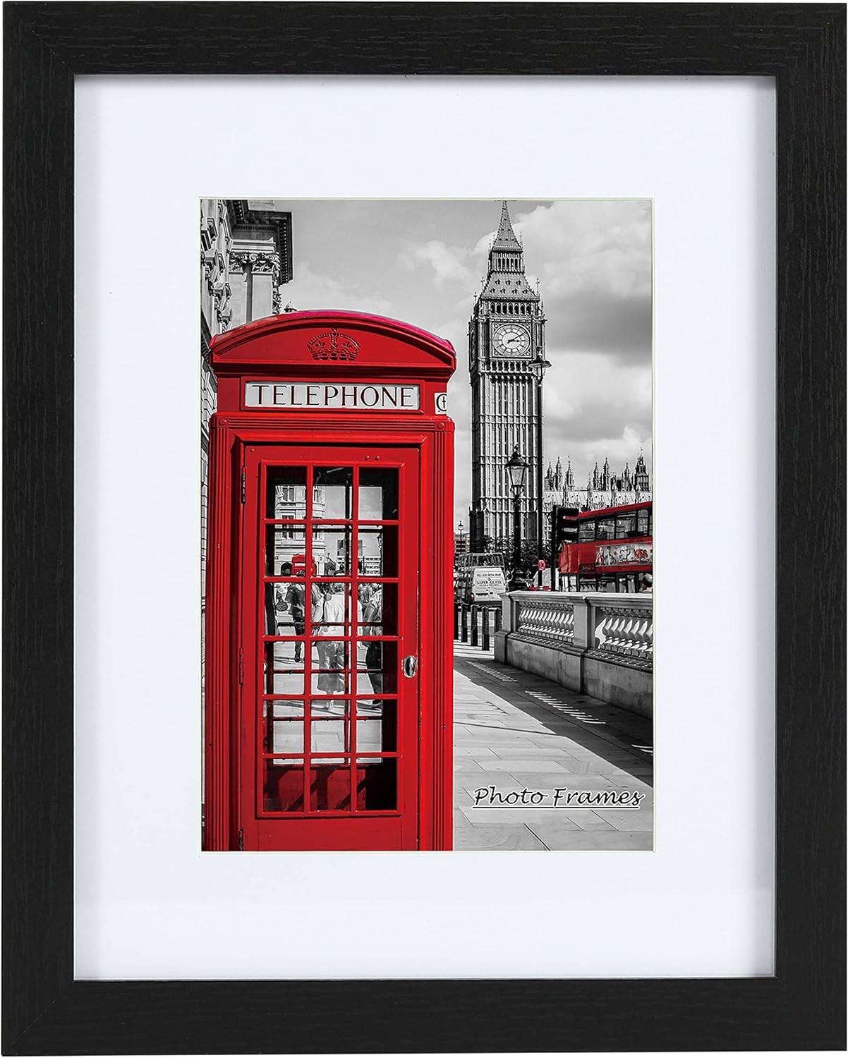 PEALSN 11x14 Picture Frame Set of 6, Display Pictures 8x10 Black Woodgrain 