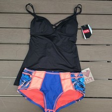 TYR Durafast Women Black Brooke Tank Florina Jada Bottom Sz S New