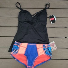 TYR Durafast Women Black Brooke Tank & Florina Jada Bottom Sz S New