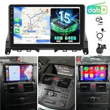 Android 15 F&uuml;r Mercedes Benz C-Klasse W204 S204 Autoradio Carplay 64GB DAB+ KAM