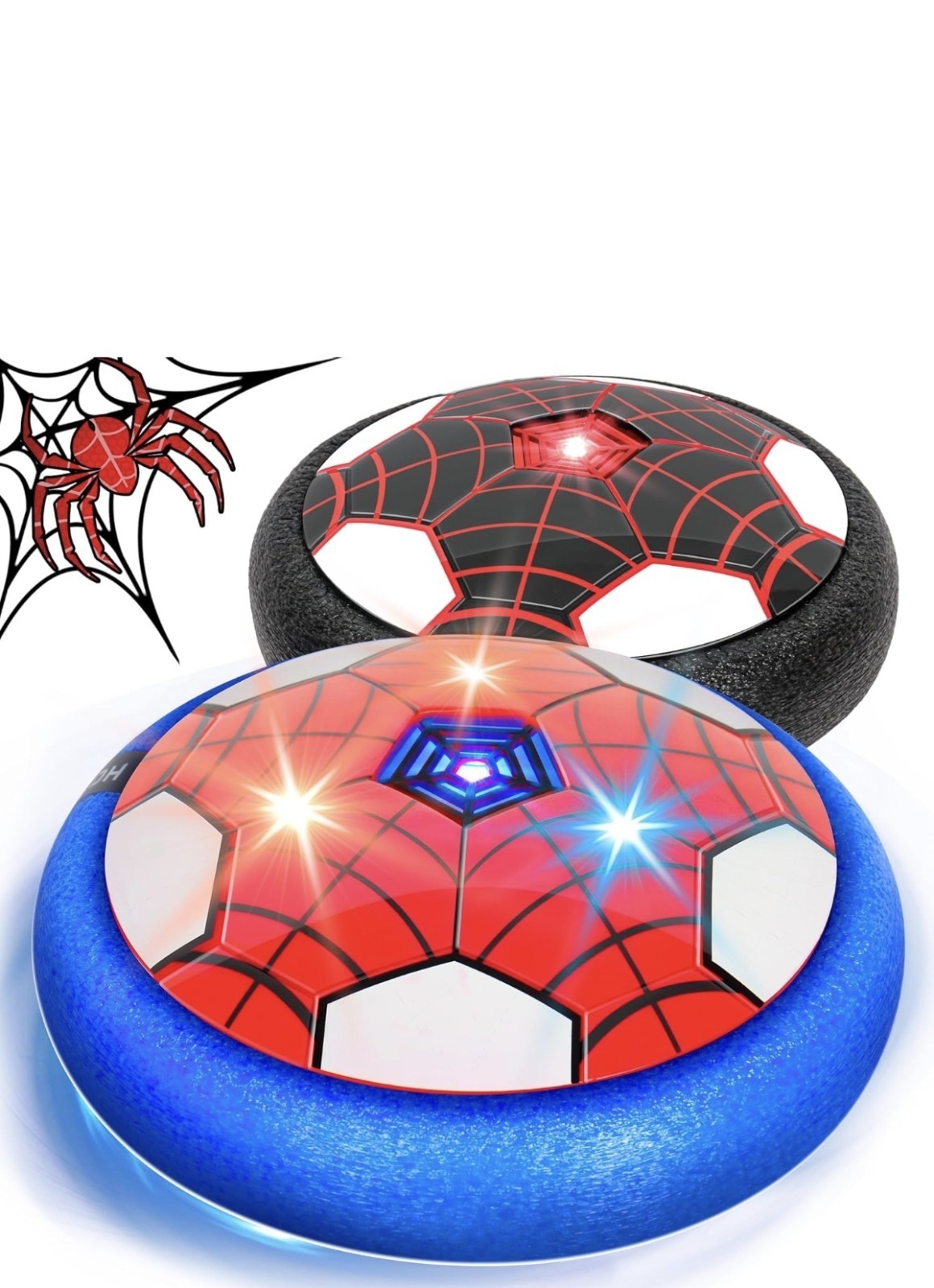 Ballon de foot aéroglisseur enfant - Lot de 2 jeux Air Power LED intérieur
