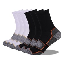 6 Pairs Men's Cushion Crew Socks Non Slip Moisture Wicking for Outdoor Sports