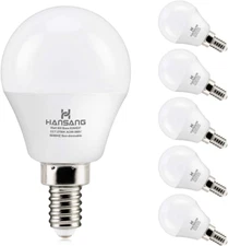 6 Watt (60W Equivalent) LED Bulbs,E12 Small Base Candelabra round Light Bulb