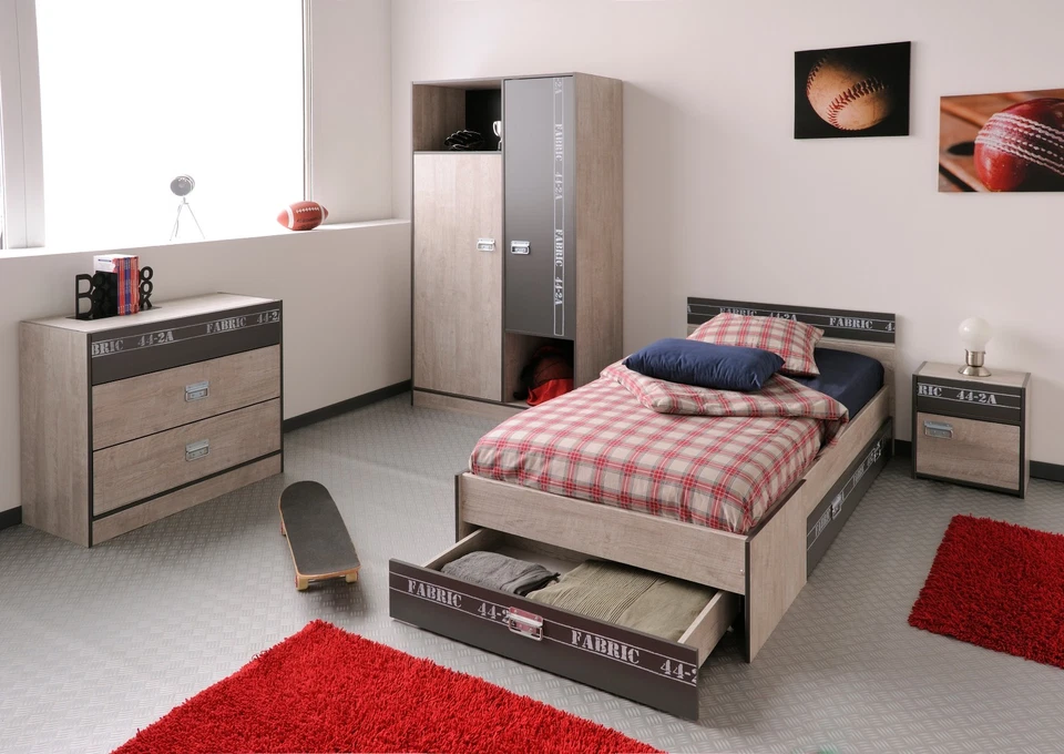 Kinderzimmer möbel Set Kinderzimmerbett 90x200 Schrank Kommode und Nachtkonsole - Bild 2 von 4