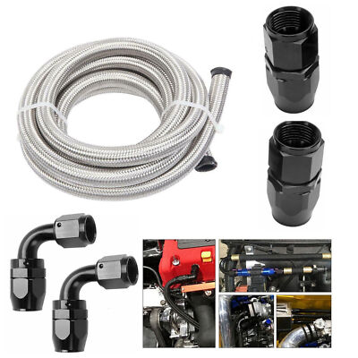 TB Black Nylon PTFE Braided Fuel Hose – 4AN 6AN 8AN 10AN – 1000 PSI, -100°F To 500°F