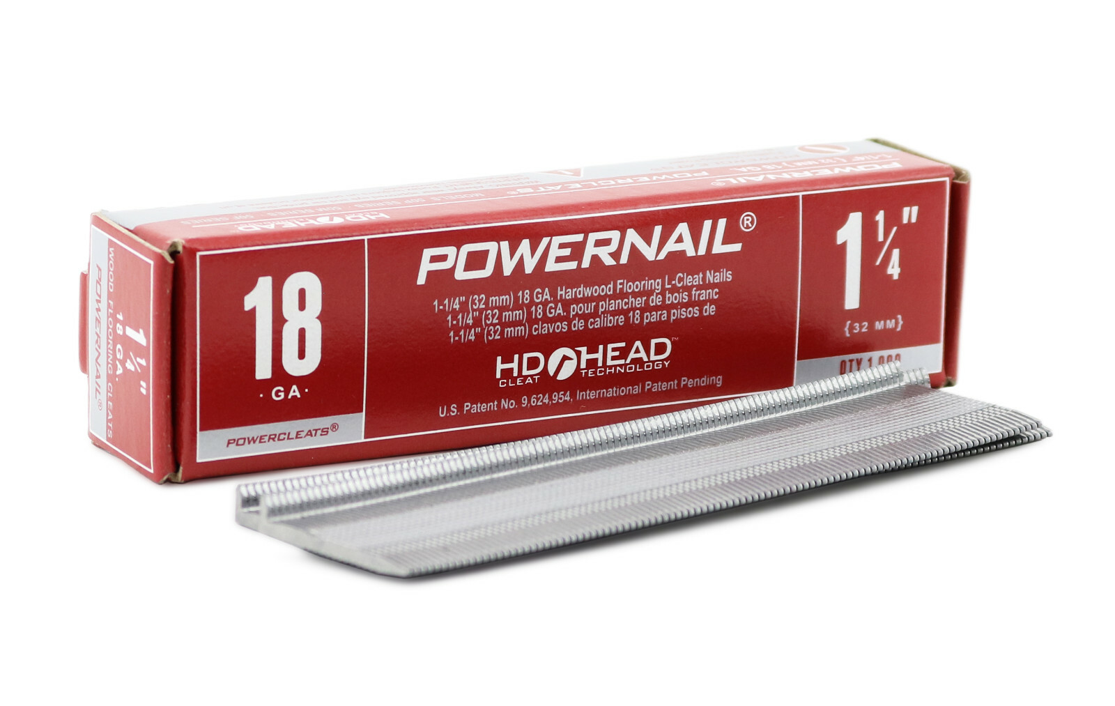 Powernail L125185 18Gauge 11/4Inch Length LCleat Flooring Nails