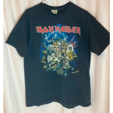 Vintage Iron Maiden Mens Hanes Graphic T-Shirt Black Best Of Beast Crew L