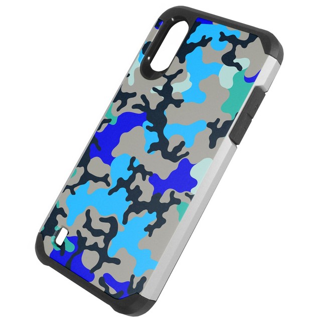 Hybrid Slim Case For SAMSUNG GALAXY A01 Phone Cover BLUE STYLISH CAMO eBay
