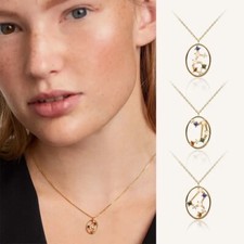 ZARD Zodiac Constellation Pendant Necklace with Cubic Zirconia Accent