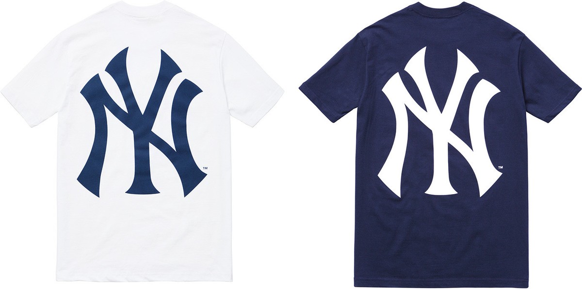 トップス Supreme 15ss box logo NY Yankees Navy Supreme SS15 New York Yankees Box Logo Tee Navy Size Small