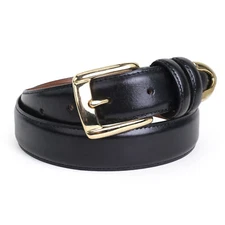 Men's 1.5" Wide Premium Glazed Cowhide Leather Belt - Black [Size 32-34]
