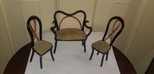ANTIQUE DOLLHOUSE MINIATURE GERMAN TWIG FURNITURE PARLOR SET 3 pcs bentwood