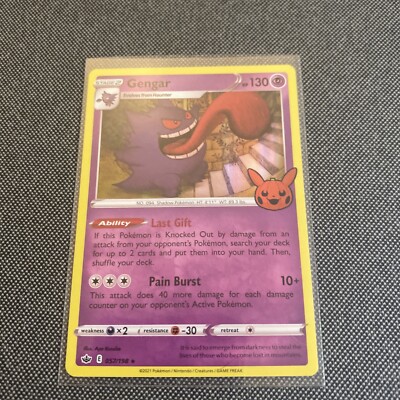 pokemon trick or treat cards value pokemon card Gengar trick or treat Card HOLO Sleeve included