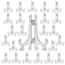 24 Pack 3 Inch Mini Clear Easel Display Stand for Sports Trading Baseball Cards