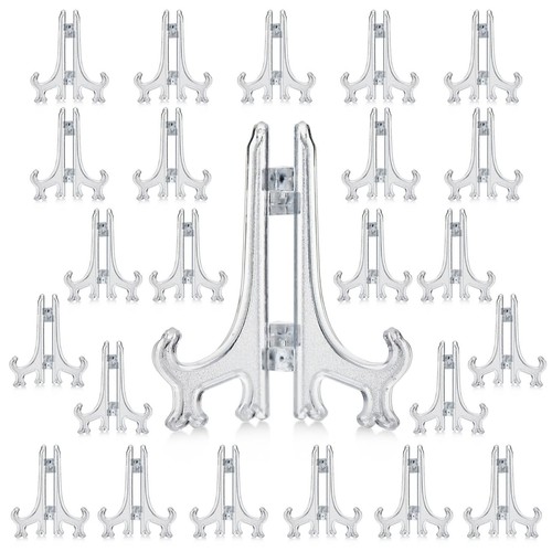 24 Pack 3 Inch Mini Clear Easel Display Stand for Sports Trading Baseball Cards - 第 1/9 張圖片