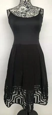 Milly Women Dress Size 0 New Two Piece Silk Cotton Black
