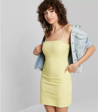 Women's Sleeveless Bodycon Woven Dress - Wild Fable - Yellow - L/2XL - C273