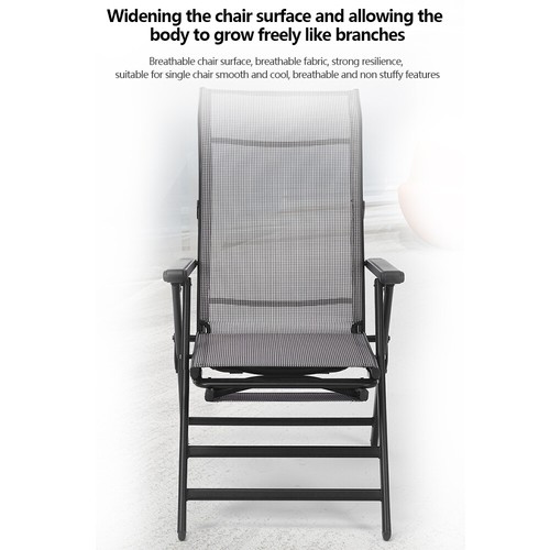 Heavy Duty Folding Chair High Back Chaise Lounge Chair Beach Reclining Chairs - Picture 9 of 16