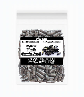 Bio Schwarzkümmelsamen Nigella Sativa vegane Kapseln | 500mg | gentechnikfrei | Vitabix