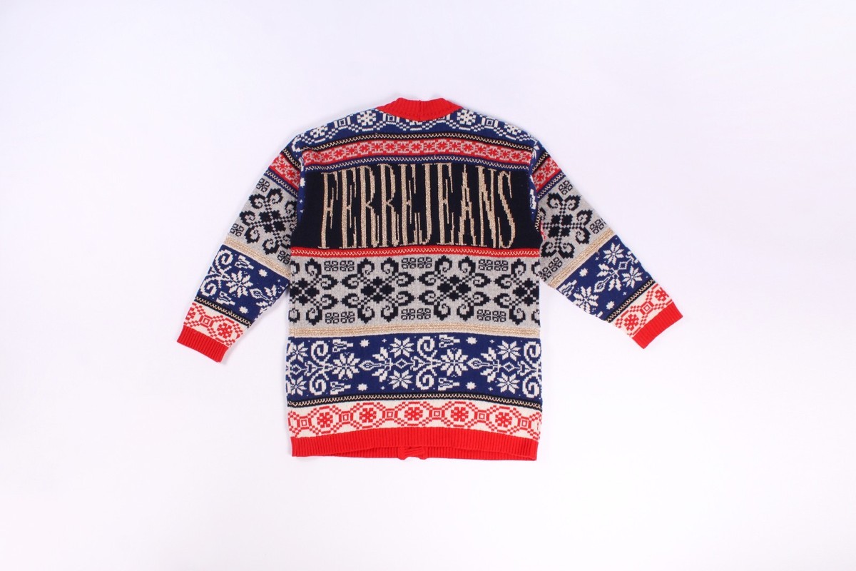 Rare Gianfranco Ferre Jeans Vintage Colored Logo Cardigan | eBay