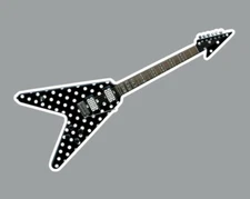 Randy Rhoads Polka Dot Flying V Guitar Laptop Sticker
