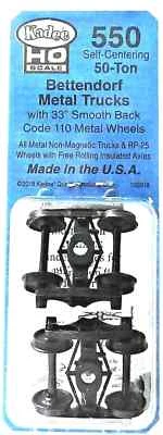 KADEE HO Self Center 50-Ton Truck Bettendorf 33" Smooth 110 Metal Wheels #550 BN