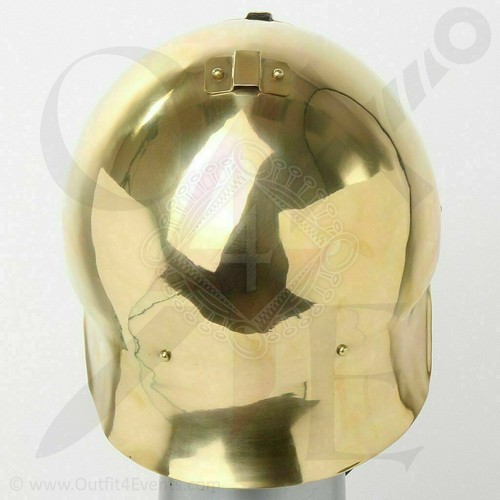 Médiévale Revêtu Grec Corinthien Casque Avec Marron Plume 18GA Métal Casque - Photo 4 sur 4