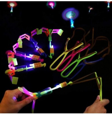 10 PCS Amazing Led Light Arrow Flying Toy Party Fun Gift Elastic Flying Arrow...