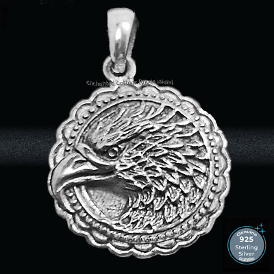 Sterling Silber 925 ADLERKOPF Geist Tierkraft Stärke Vision ANHÄNGER Schmuck
