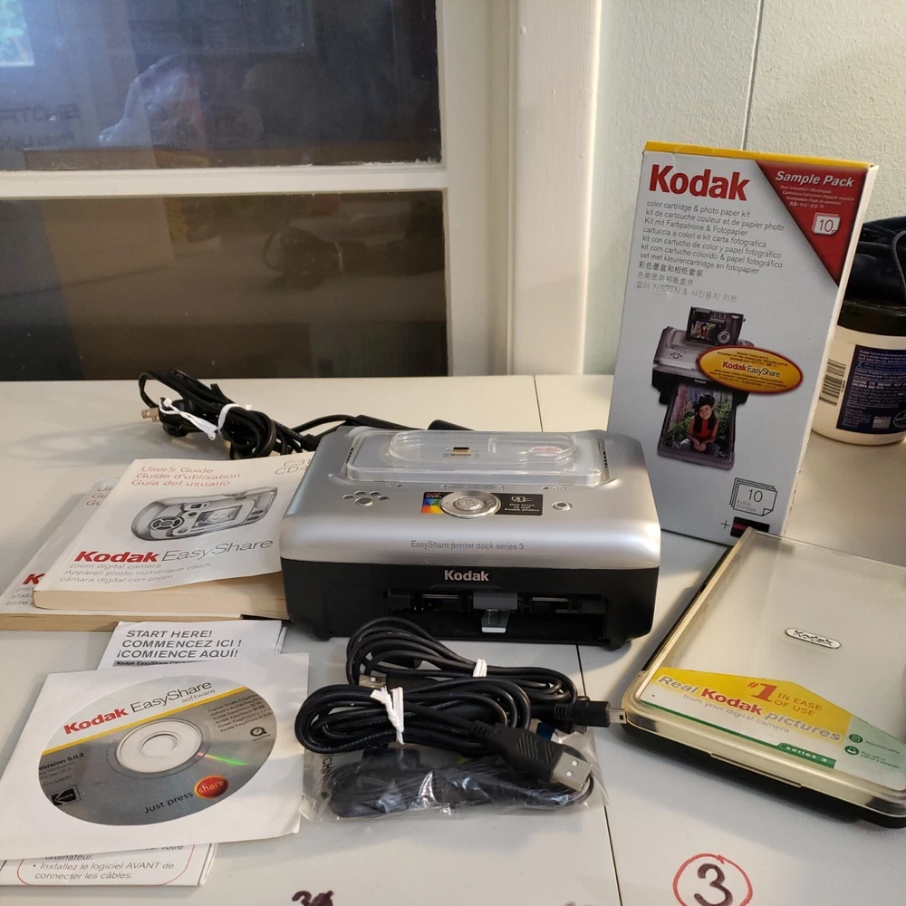Kodak EasyShare Photo Printer Dock Base w/ Manuals, Charger, Cords, Software CD