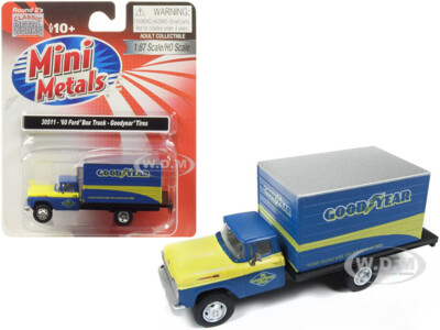1960 FORD BOX TRUCK ''GOODYEAR'' BLUE 1/87 (HO) MODEL BY CLASSIC METAL WORKS 30511